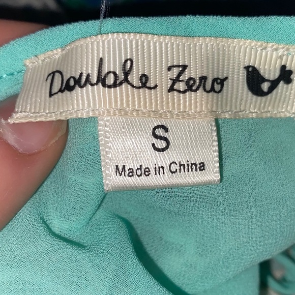 DOUBLE ZERO LAYERED AQUA WHITE LACE TANK TOP - Picture 10 of 16